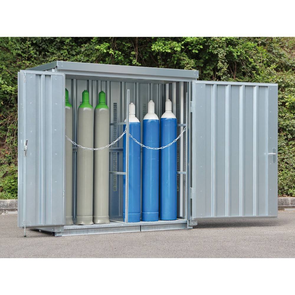 SAFE Gasflaschen-Lagercontainer mit Bodenrahmen, HxBxT 2.250 x 3.005 x-0