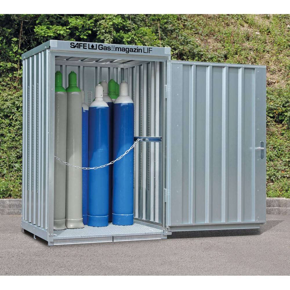 SAFE Gasflaschen-Lagercontainer mit Bodenrahmen, HxBxT 2.250 x 1.420 x-0