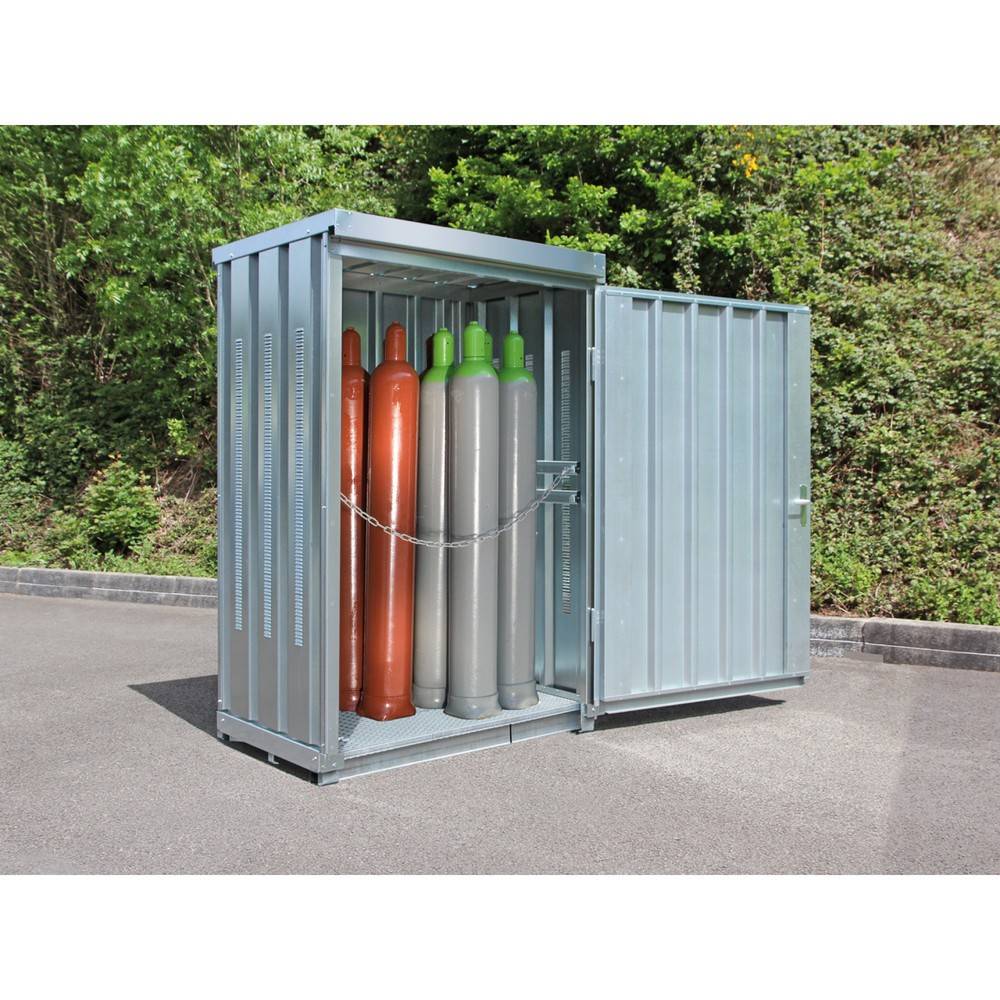 SAFE Gasflaschen-Lagercontainer mit Bodenrahmen, HxBxT 2.250 x 1.420 x-0