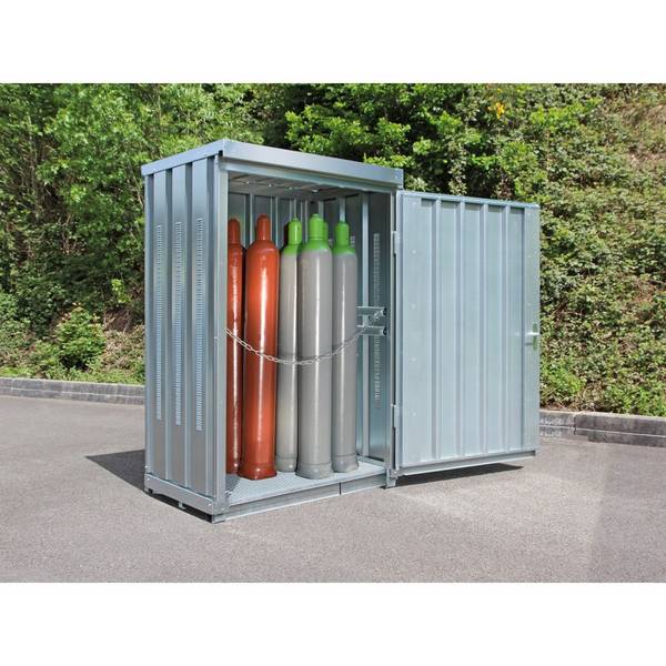 SAFE Gasflaschen-Lagercontainer mit Bodenrahmen, HxBxT 2.250 x 1.420 x