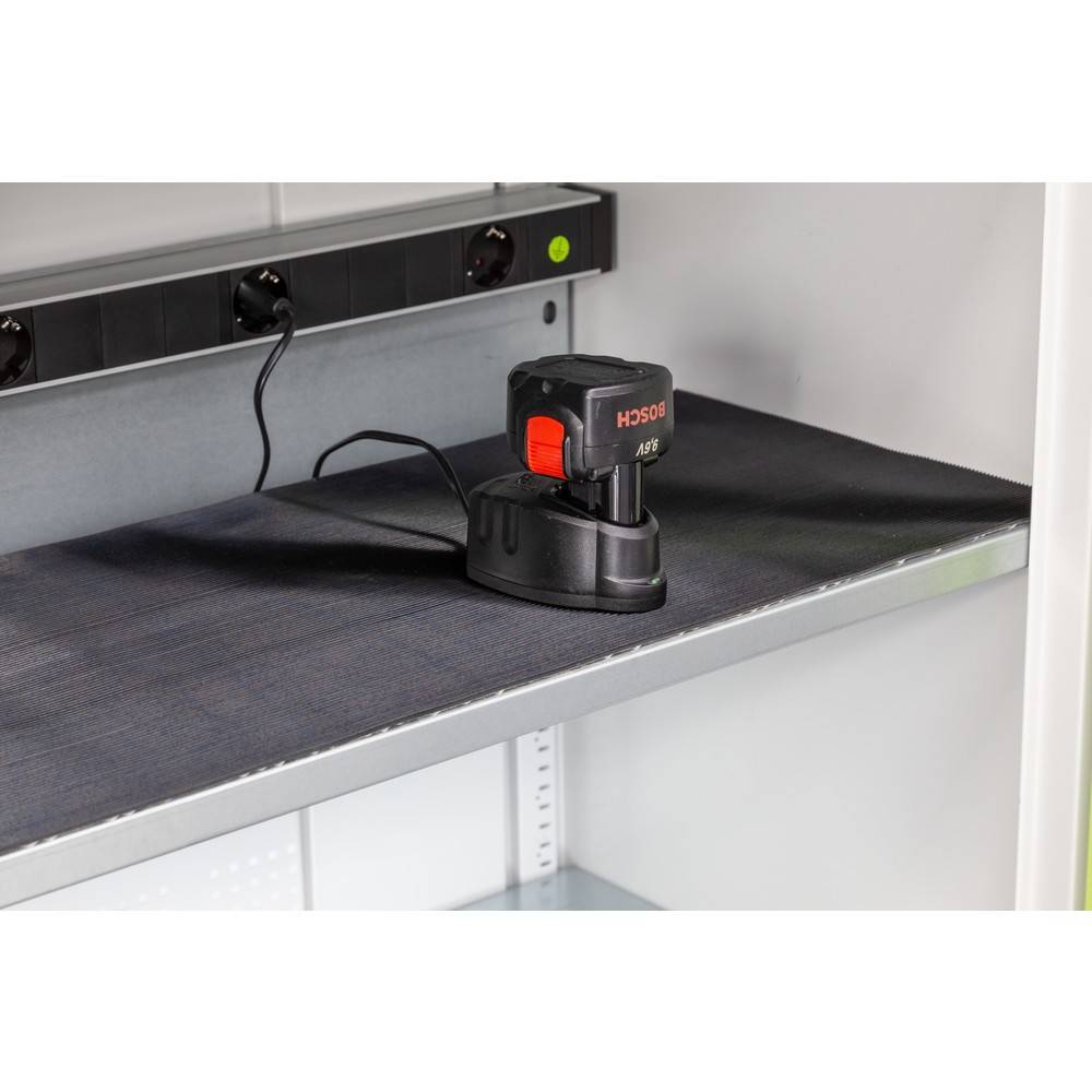 Akkuladeschrank,HxBxT 1950x930x500mm,3 Schublade(n),15 Steckdosen 230 V,Lüfter,Masterleiste mit Elektroausstattung-1