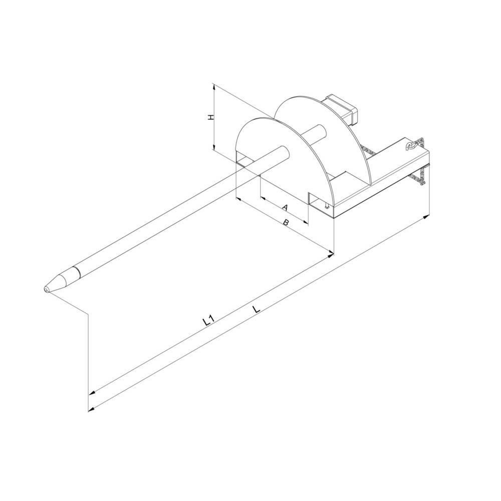 Eichinger® Tragdorn Aufnahme über Gabelzinken, 1500 kg, 3800 mm-3