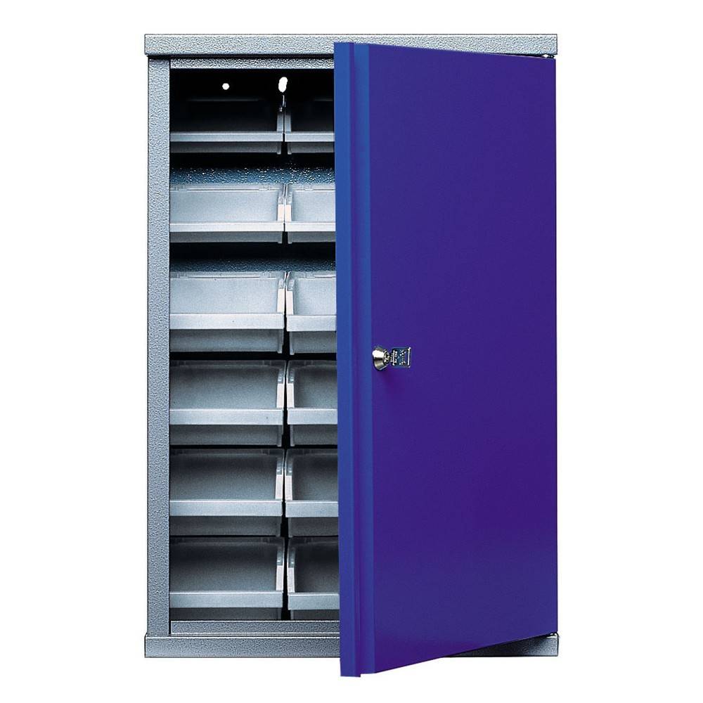 Hängeschrank mit 18 Sichtboxen, HxBxT 600 x 400 x 160 mm, blau-0