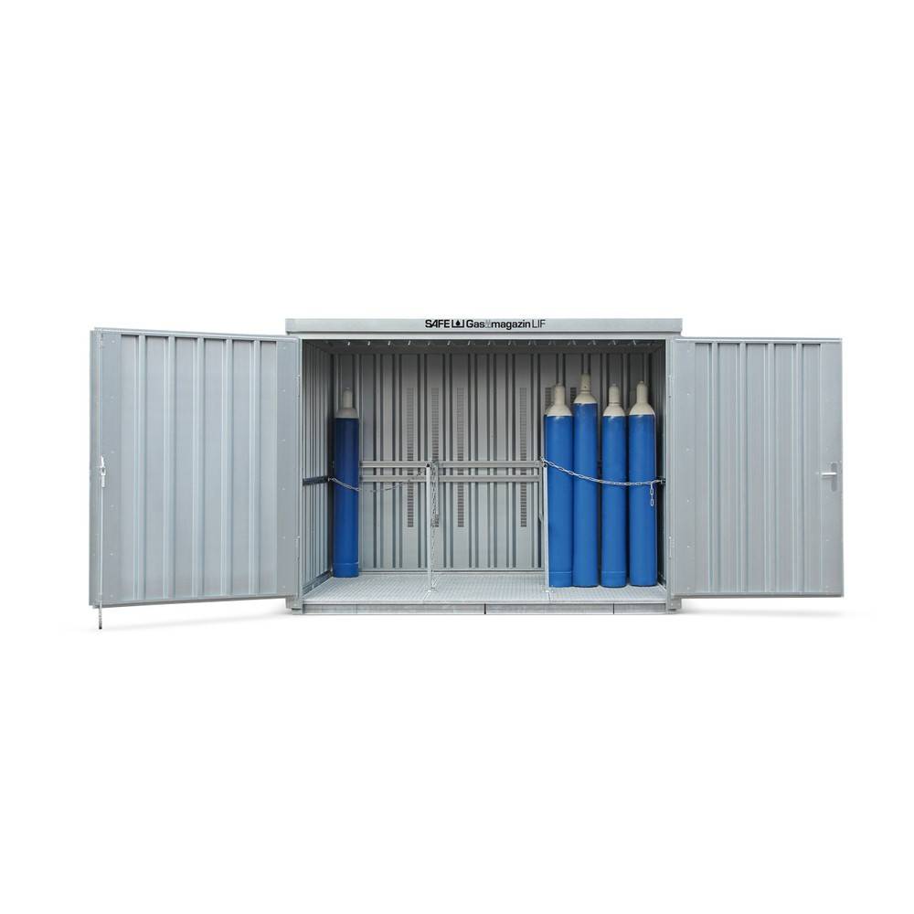 SAFE Gasflaschen-Lagercontainer mit Bodenrahmen, HxBxT 2.250 x 3.005 x-0