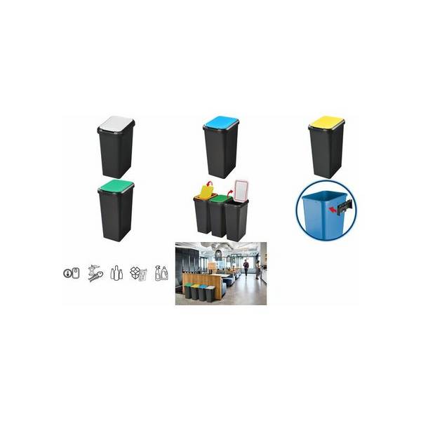 CEP Mülltrennungsbehälter Touch & Lift, 45 Liter, gelb (52535533)