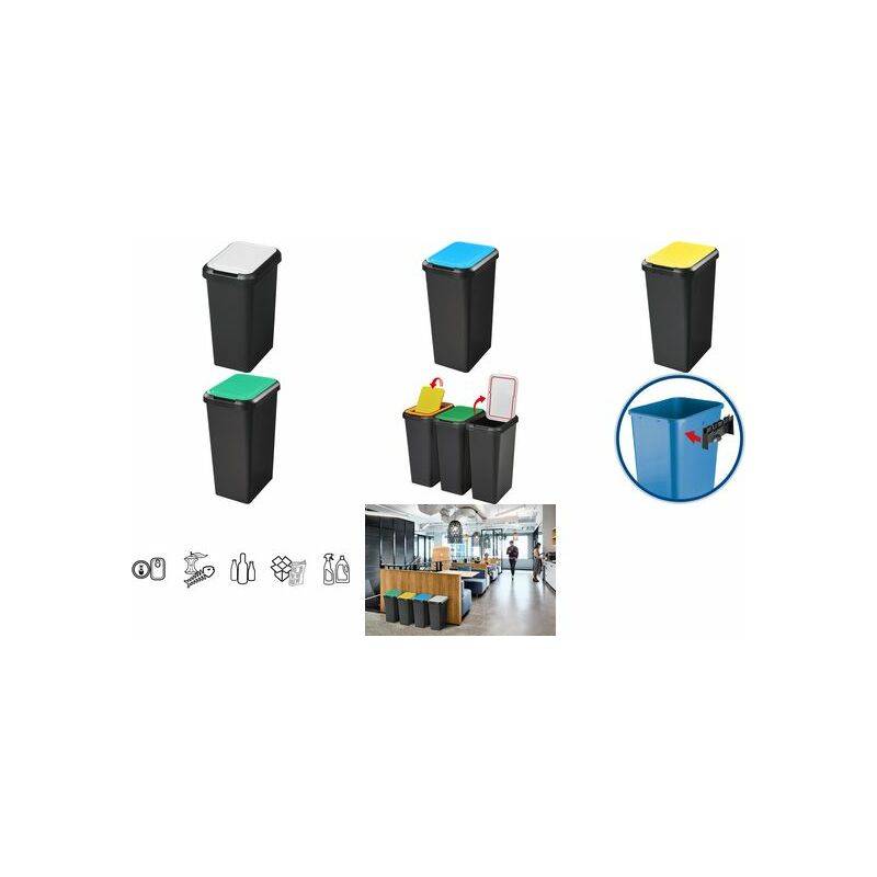 CEP Mülltrennungsbehälter Touch & Lift, 45 Liter, gelb (52535533)-0