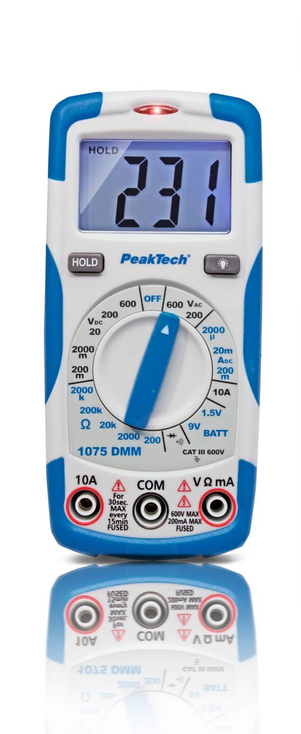 PeakTech P 1075 – Digitalmultimeter ~ 2.000 Counts ~ 600V AC/DC ~ 10A DC ~ mit NCV