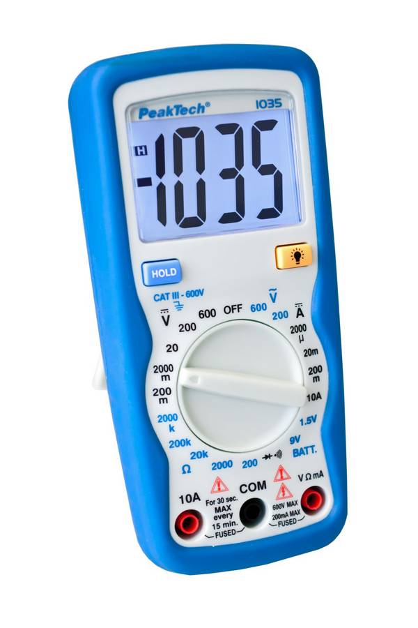 PeakTech P 1035 – Digitalmultimeter ~ 2.000 Counts ~ 600V AC/DC ~ 10A DC