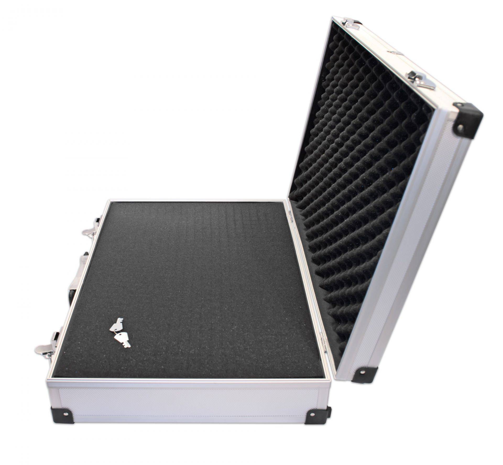 PeakTech P 7270 – Aluminium Tragekoffer mit Würfelschaum ~ 500 x 350 x 120 mm ~ Farbe: Silber-2