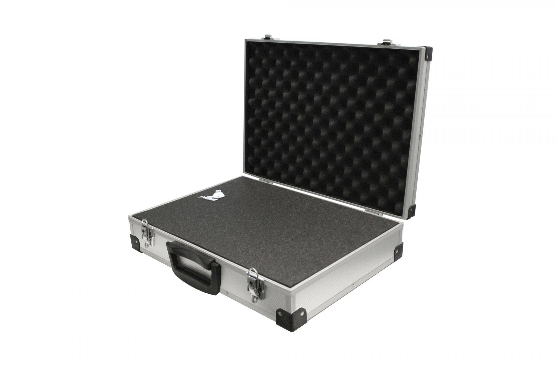 PeakTech P 7265 – Aluminium Tragekoffer mit Würfelschaum ~ 390 x 280 x 100 mm ~ Farbe: Silber-4