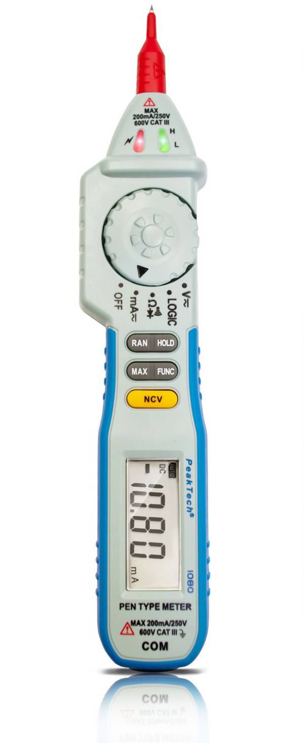 PeakTech P 1080 – Digitales Stiftmultimeter ~ 2.000 Counts ~ 600V AC/DC ~ mit NCV