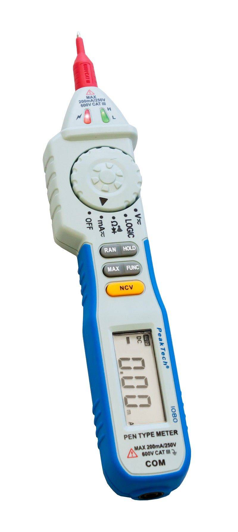 PeakTech P 1080 – Digitales Stiftmultimeter ~ 2.000 Counts ~ 600V AC/DC ~ mit NCV-1