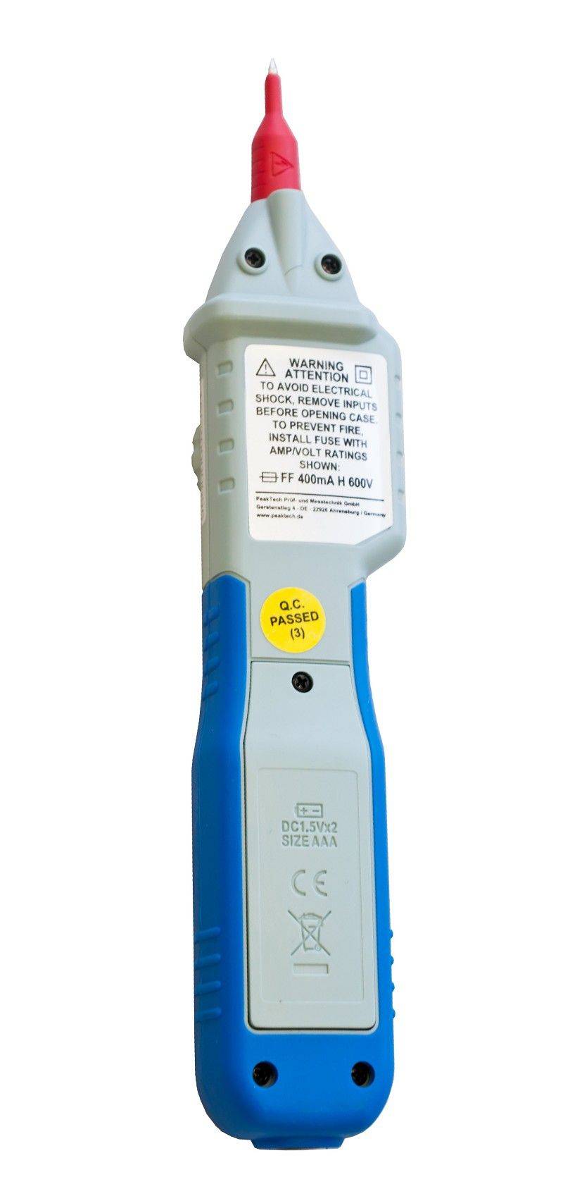 PeakTech P 1080 – Digitales Stiftmultimeter ~ 2.000 Counts ~ 600V AC/DC ~ mit NCV-2