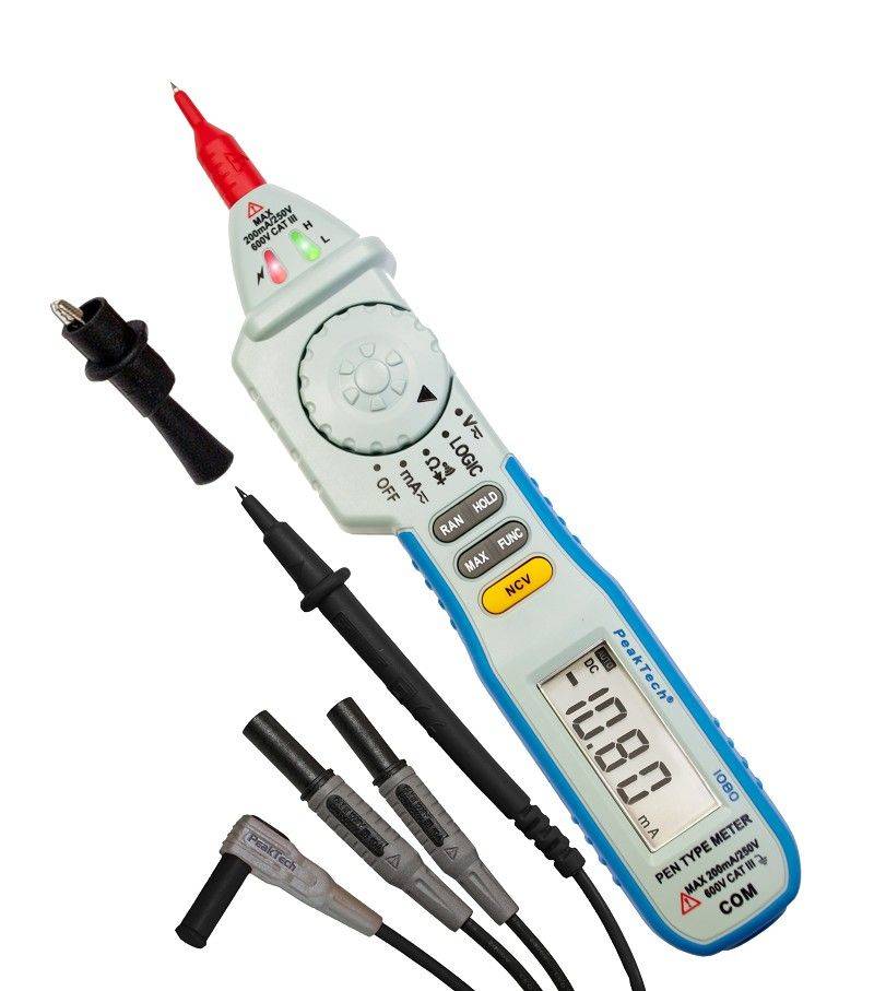 PeakTech P 1080 – Digitales Stiftmultimeter ~ 2.000 Counts ~ 600V AC/DC ~ mit NCV-3