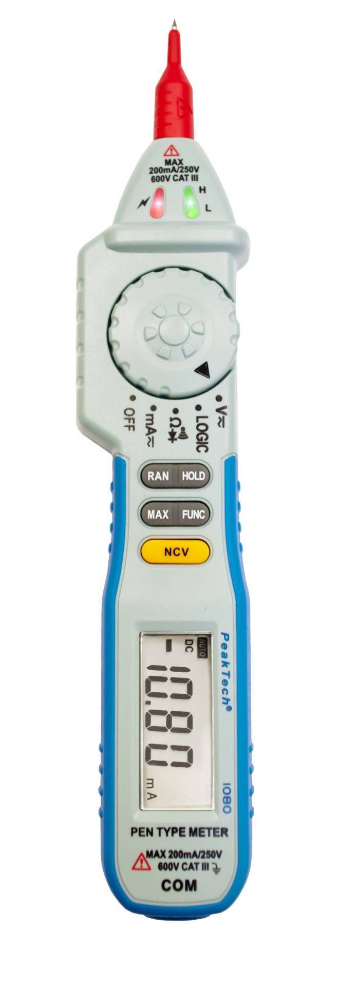 PeakTech P 1080 – Digitales Stiftmultimeter ~ 2.000 Counts ~ 600V AC/DC ~ mit NCV-4