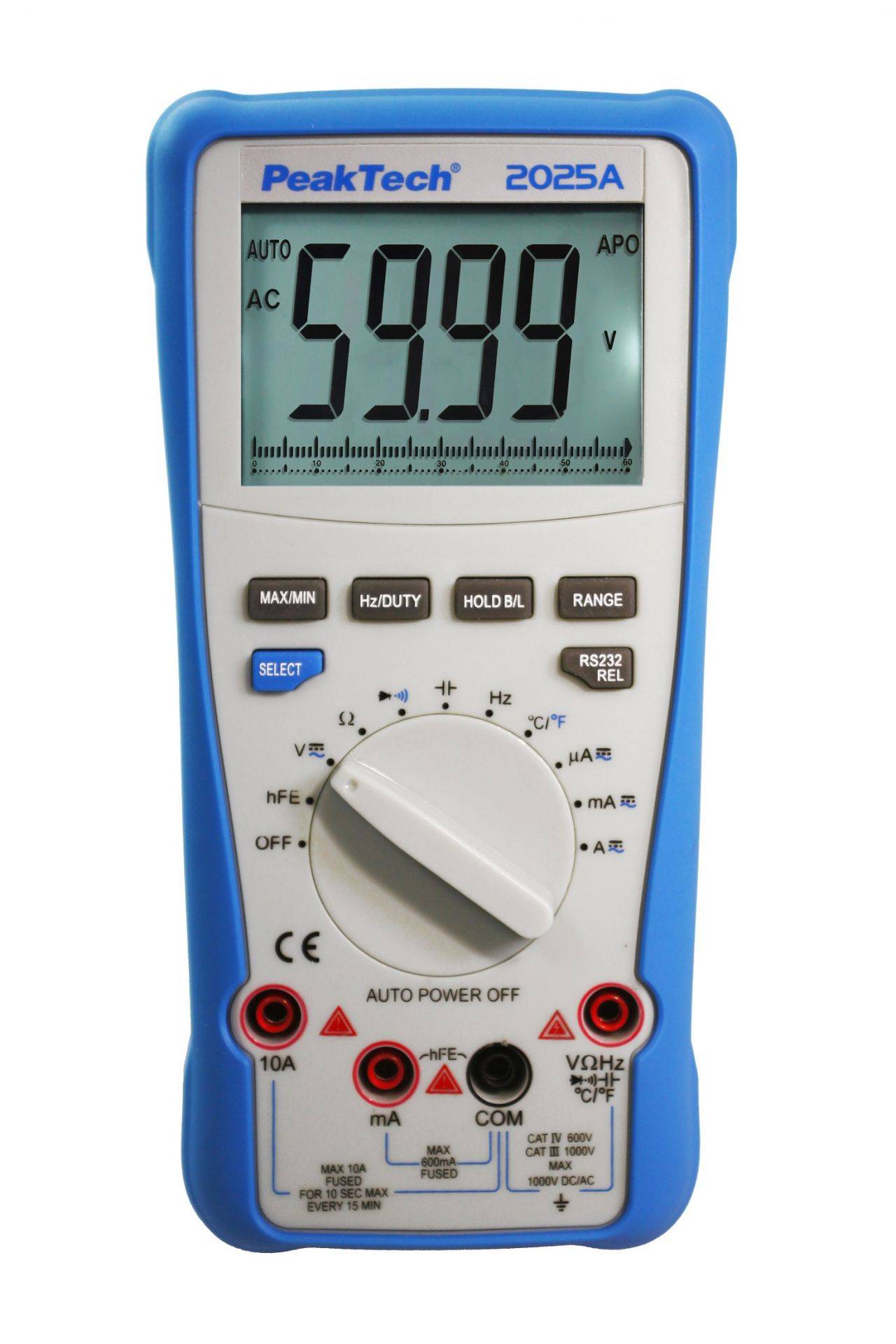 PeakTech P 2025 A – True RMS Digitalmultimeter ~ 6.000 Counts ~ 1000V AC/DC ~ 10A AC/DC ~ USB-0