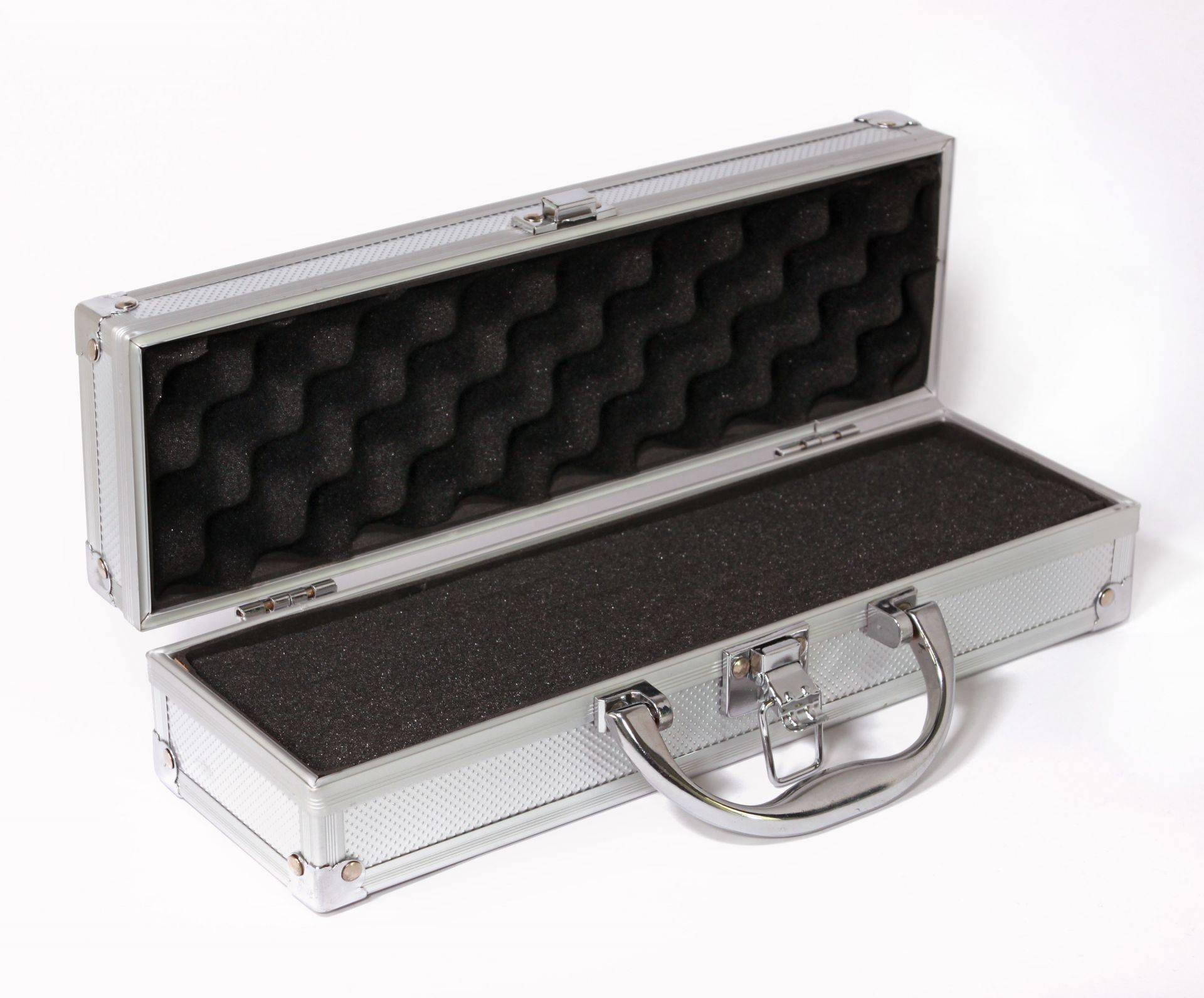 PeakTech P 7250 – Aluminium Tragekoffer mit Würfelschaum ~ 298 x 90 x 70 mm ~ Farbe: Silber-1