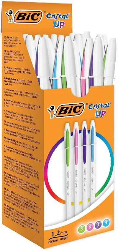 BIC Kugelschreiber Cristal Up Fashion, farbig sortiert, 20er-2