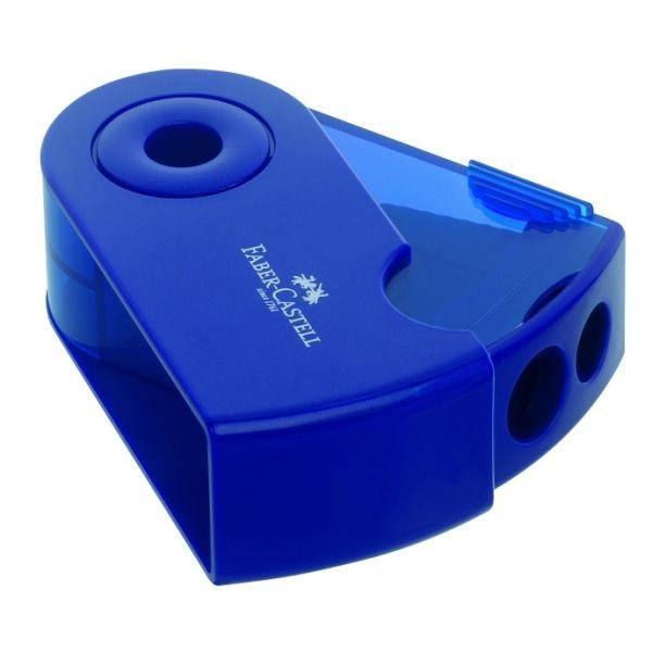 FABER-CASTELL Dosenspitzer doppelt blau oder rot 182701-2