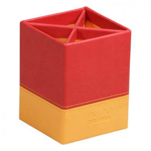 RHODIA Stifteköcher, aus Kunstleder, mohnrot (8017177)-1
