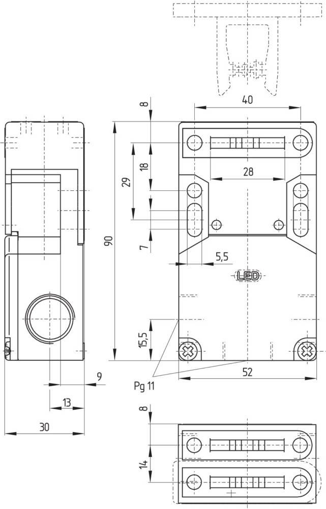 Schmersal AZ 16-12ZIB1-M16 Sicherheitsschalter mit getrenntem Betätiger , P/N: 101150050-1