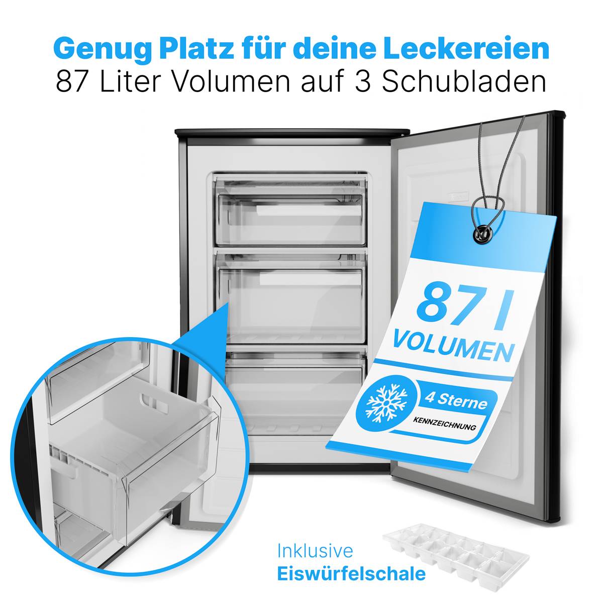 Bomann Gefrierschrank GS 7253 Edelstahl-Optik schwarz-1
