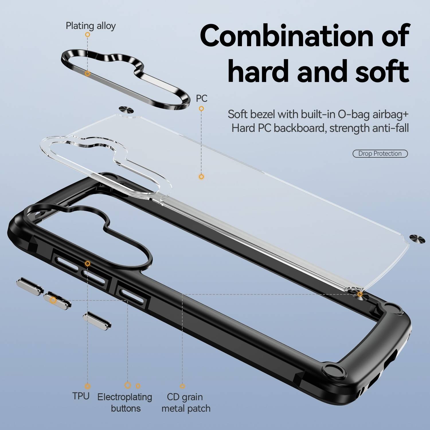 Für Samsung Galaxy S24 Schock robuste TPU / PC verstärkte Ränder Handy Hülle-2