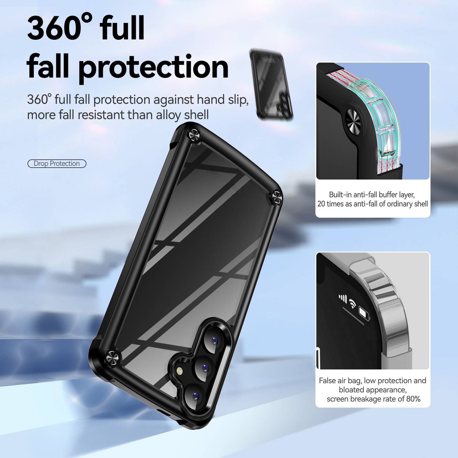 Für Samsung Galaxy S24 Schock robuste TPU / PC verstärkte Ränder Handy Hülle-3
