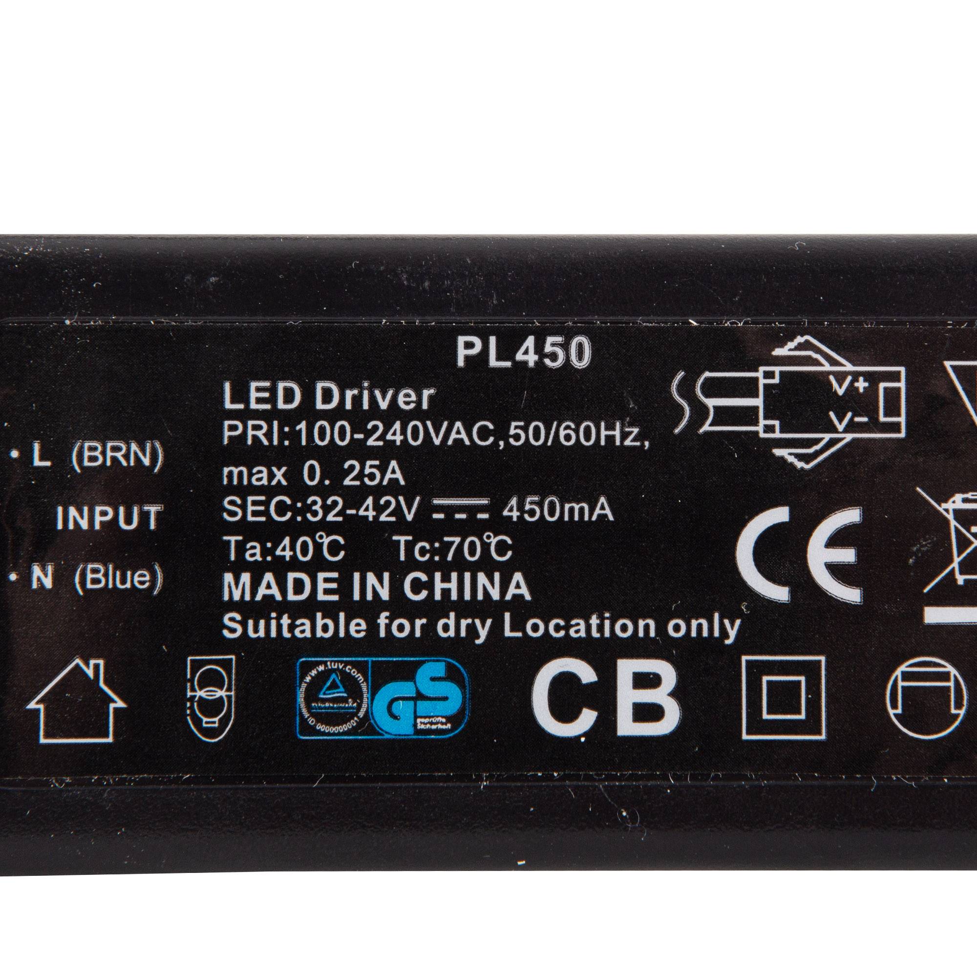 Konstantstromquelle LED 100-240V AC Netzteil 450mA 32-42V-1