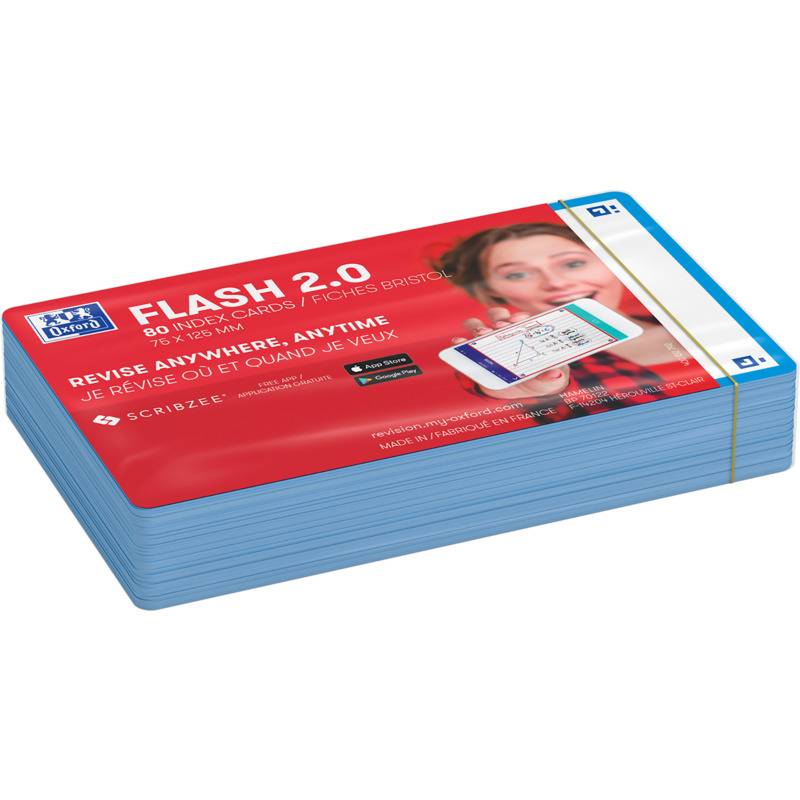 Oxford Karteikarten "Flash 2.0", 75 x 125 mm, blanko, türkis-0