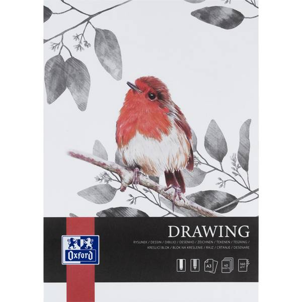 Oxford 400166108, Monochromatisch, Weiß, A3, 40 Blätter, 160 g/m², Softcover