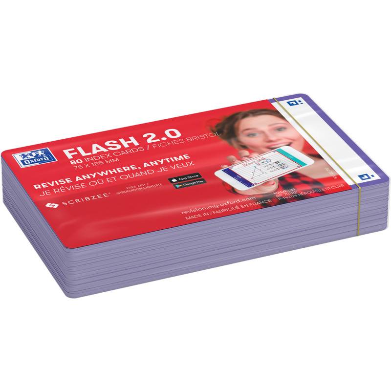 Oxford Karteikarten "Flash 2.0", 75x125 mm, blanko, violett-0