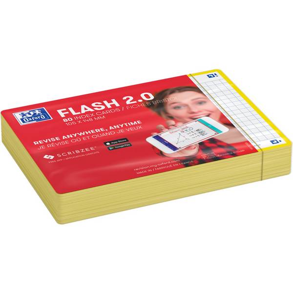 Oxford Karteikarten "Flash 2.0", 105 x 148 mm, gelb
