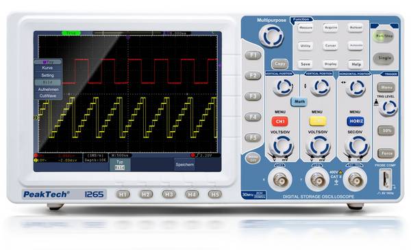 PeakTech P 1265 – 30 MHz / 2 CH ~ 250 MS/s ~ Digital Speicheroszilloskop mit USB & LAN