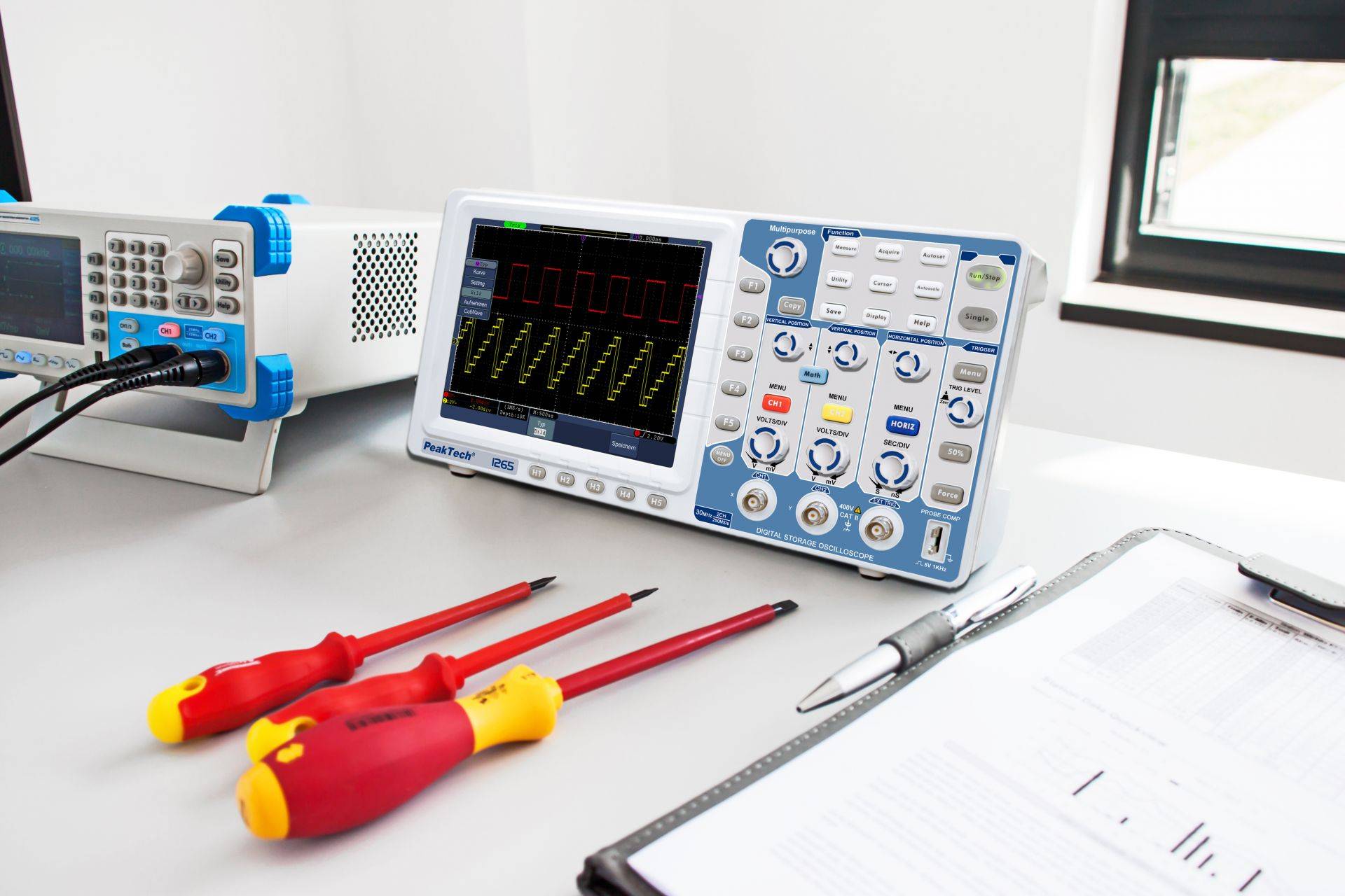 PeakTech P 1265 – 30 MHz / 2 CH ~ 250 MS/s ~ Digital Speicheroszilloskop mit USB & LAN-2