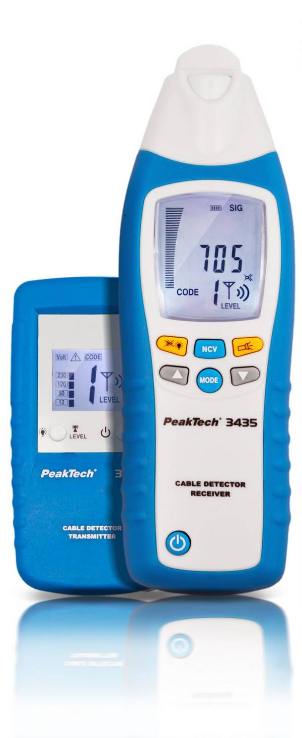 PeakTech P 3435 – Leitungssuchgerät / Stromkreisdetektor mit Sender & Empfänger