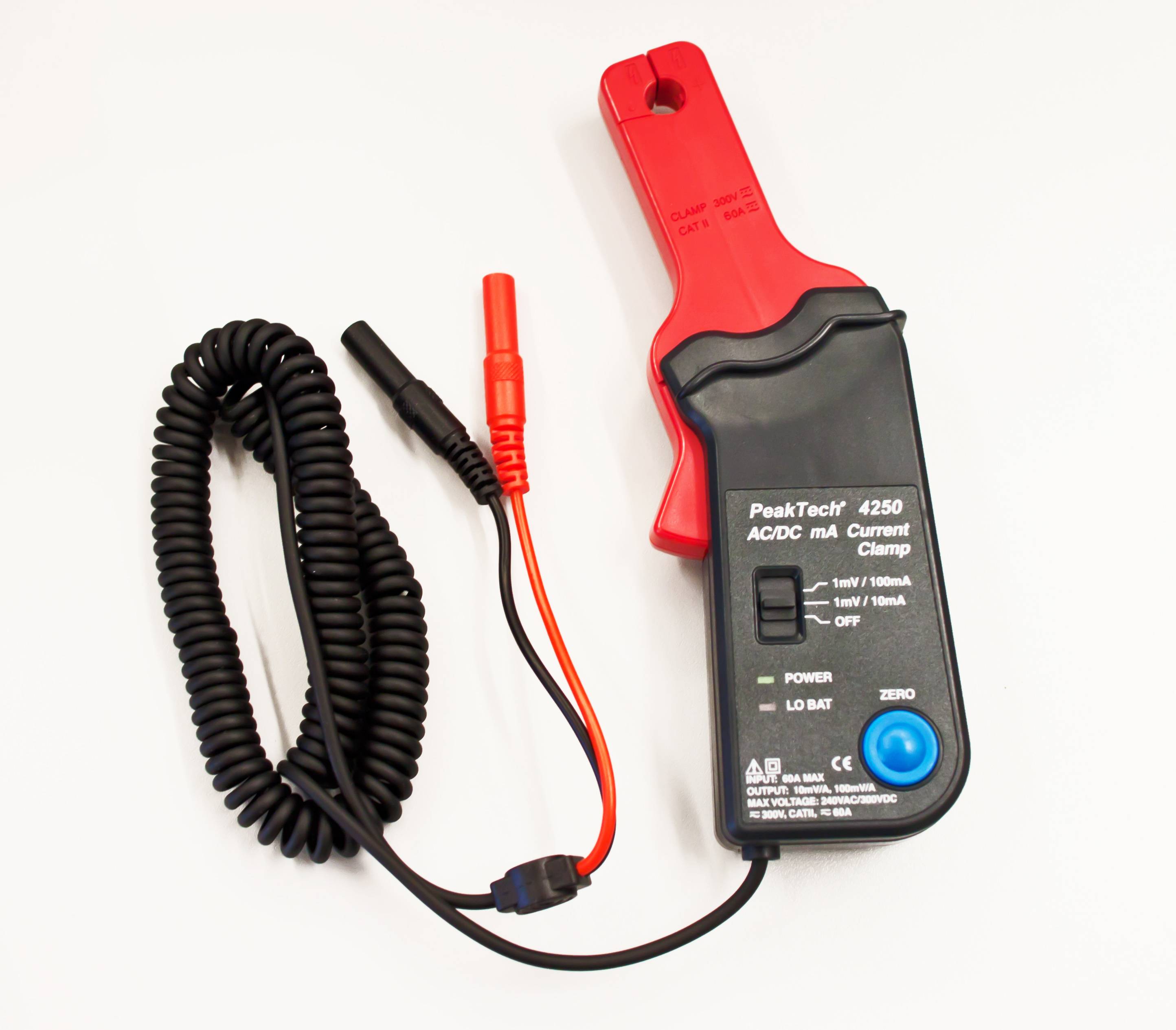 PeakTech P 4250 – Stromzangenadapter für Multimeter ~ 60 A AC/DC ~ mit 4mm Anschlußstecker-0