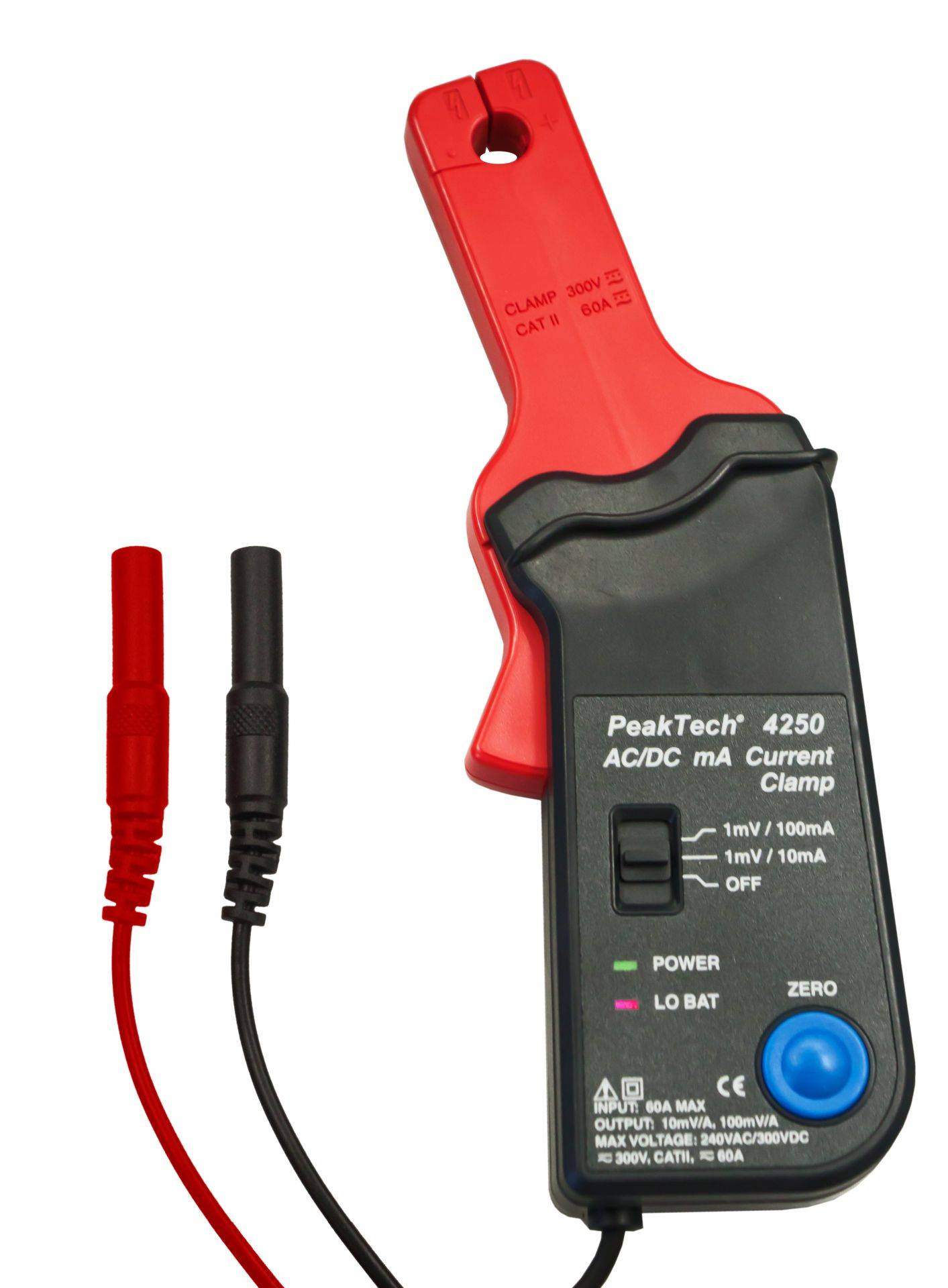 PeakTech P 4250 – Stromzangenadapter für Multimeter ~ 60 A AC/DC ~ mit 4mm Anschlußstecker-1
