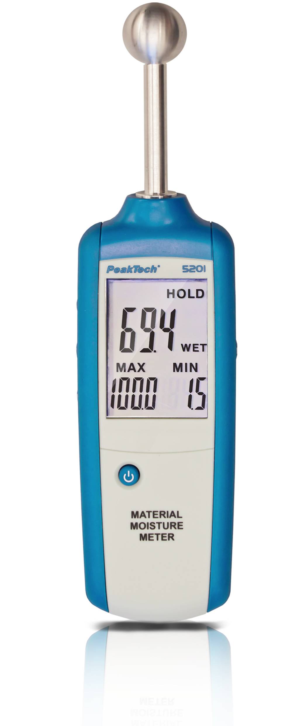 PeakTech P 5201 – Materialfeuchtemessgerät ~ mit zerstörungsfreiem Kugelsensor-0