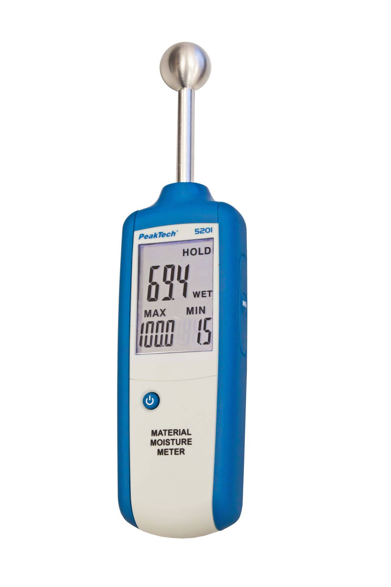 PeakTech P 5201 – Materialfeuchtemessgerät ~ mit zerstörungsfreiem Kugelsensor-1