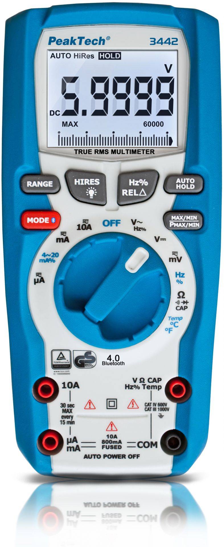 PeakTech P 3442 – True RMS Digitalmultimeter ~ 60.000 Counts ~ 1000V AC/DC, Bluetooth-0