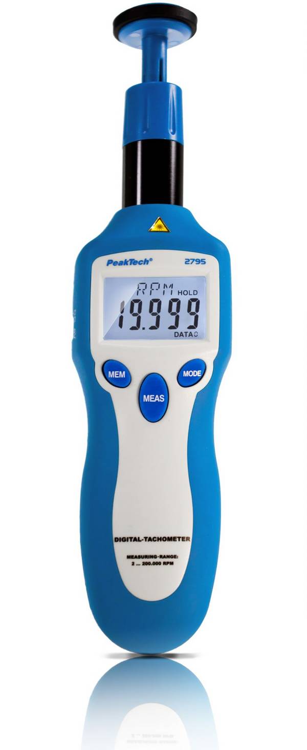 PeakTech P 2795 – Drehzahlmessgerät ~ 200.000 Counts ~ berührungslos und Kontaktmessung