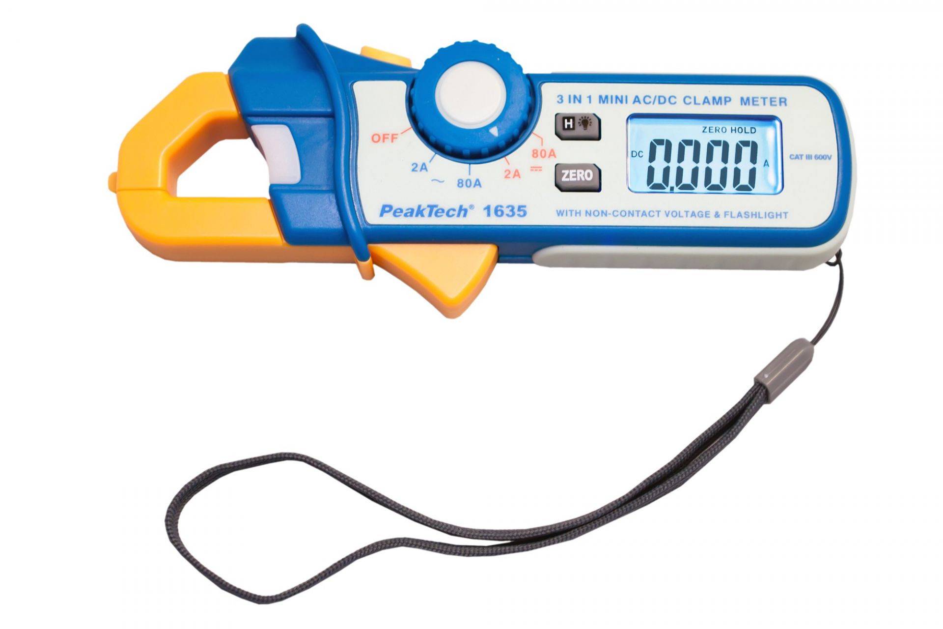 PeakTech P 1635 – Stromzangenamperemeter / Kriechstromzange ~ 2400 Counts ~ 2 / 80 A AC/DC-2