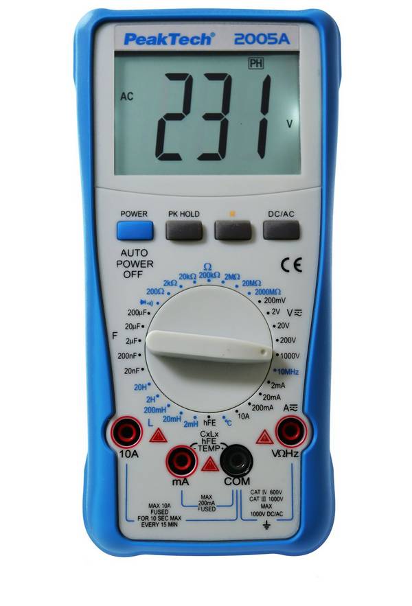 PeakTech P 2005 A – Digital Multimeter ~ 2.000 Counts ~ 1000V, 10A AC/DC
