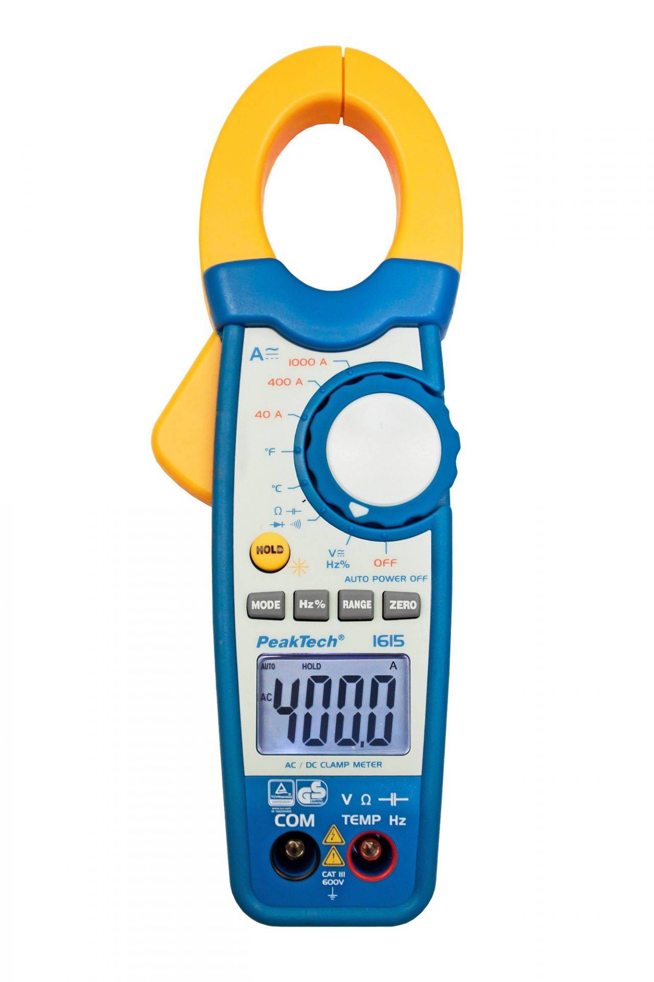 PeakTech P 1615 – Stromzangenamperemeter ~ 4.000 Counts ~ 1000 A AC/DC mit DMM-1