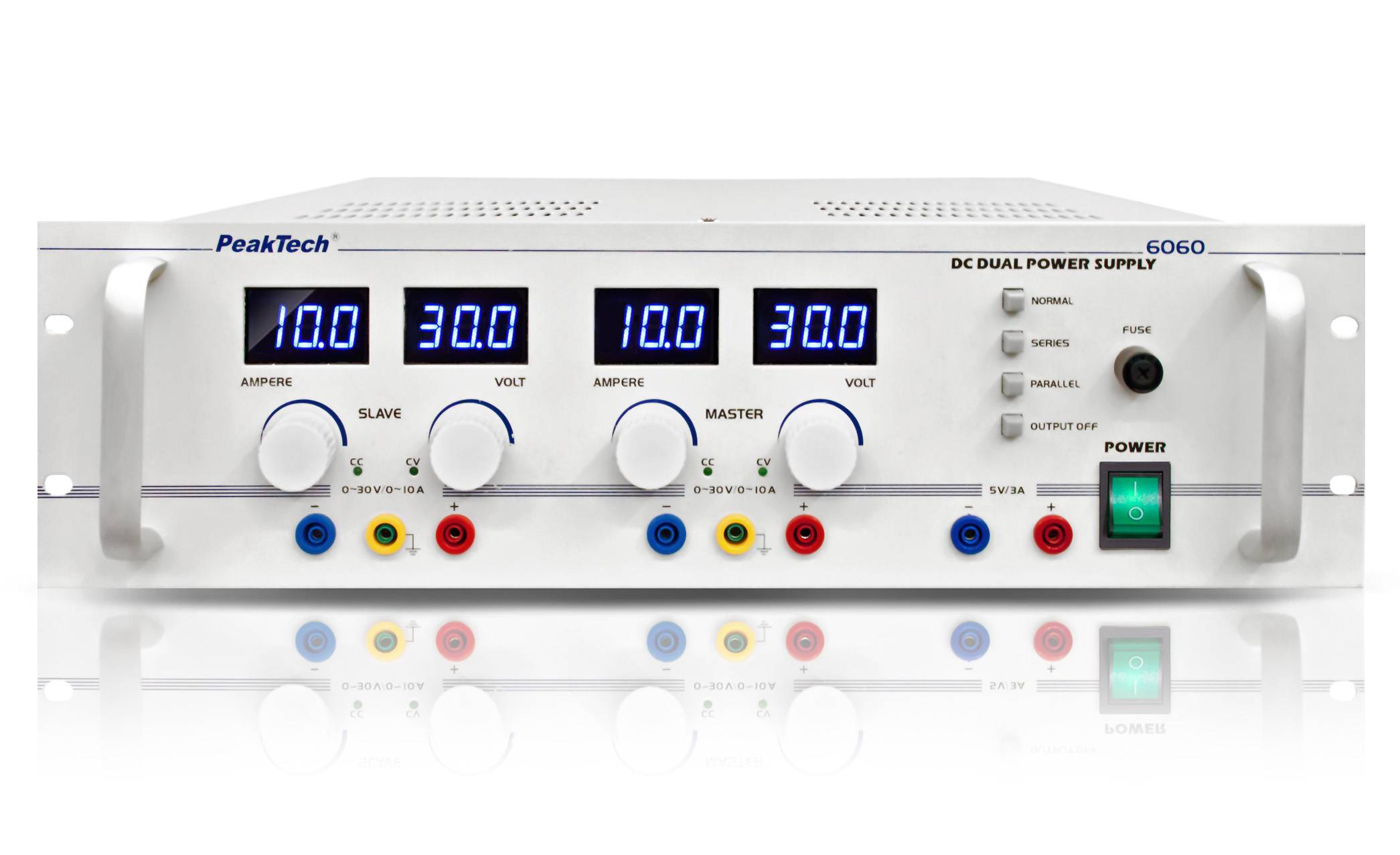 PeakTech P 6060 – DC Linear Doppel-Labornetzgerät ~ 0 - 30 V / 0 - 10 A ~ 19" Einbau-0