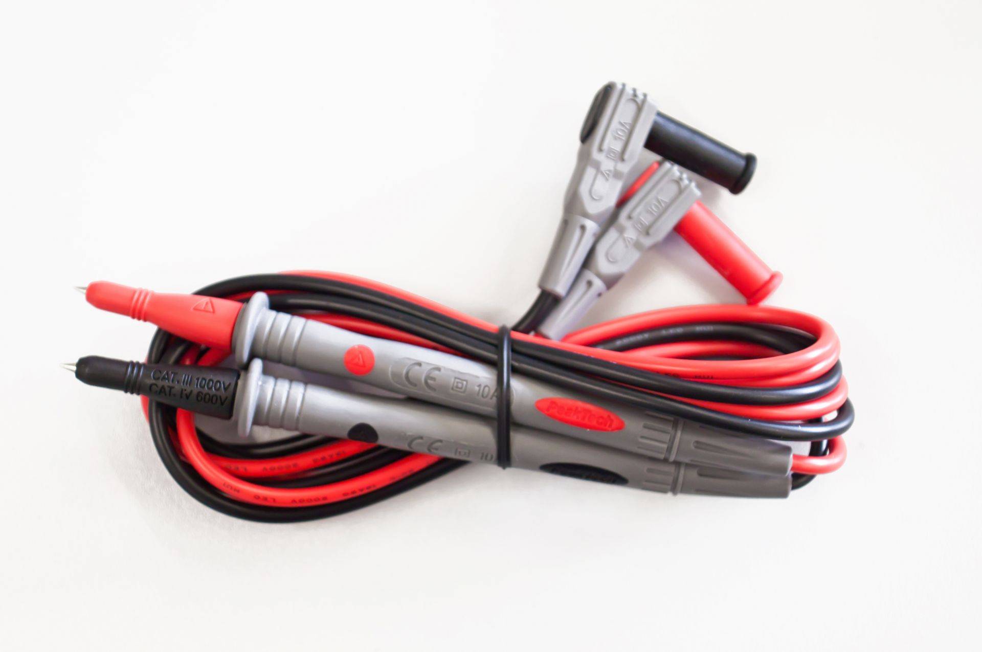 PeakTech TKS-4 – Prüfleitungen ~ 4mm Prüfspitze mit Federkontakt ~ mit 4mm Steckern-1