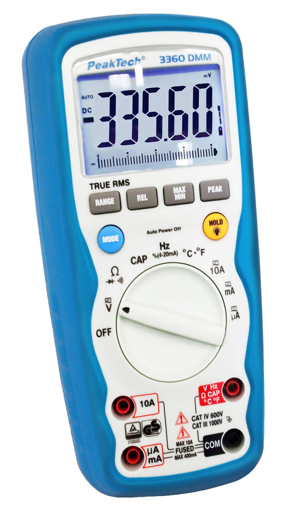 PeakTech P 3360 – Digitalmultimeter ~ 40.000 Counts ~ 1000V AC/DC ~ 10A AC/DC - IP67 mit TrueRMS-1