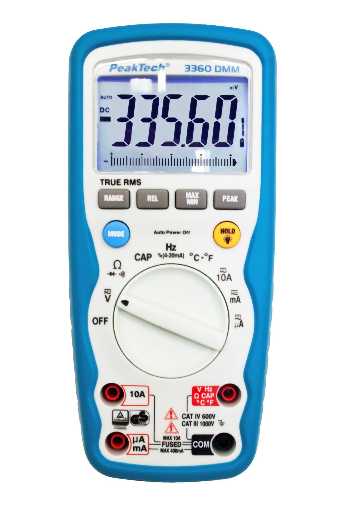 PeakTech P 3360 – Digitalmultimeter ~ 40.000 Counts ~ 1000V AC/DC ~ 10A AC/DC - IP67 mit TrueRMS-3