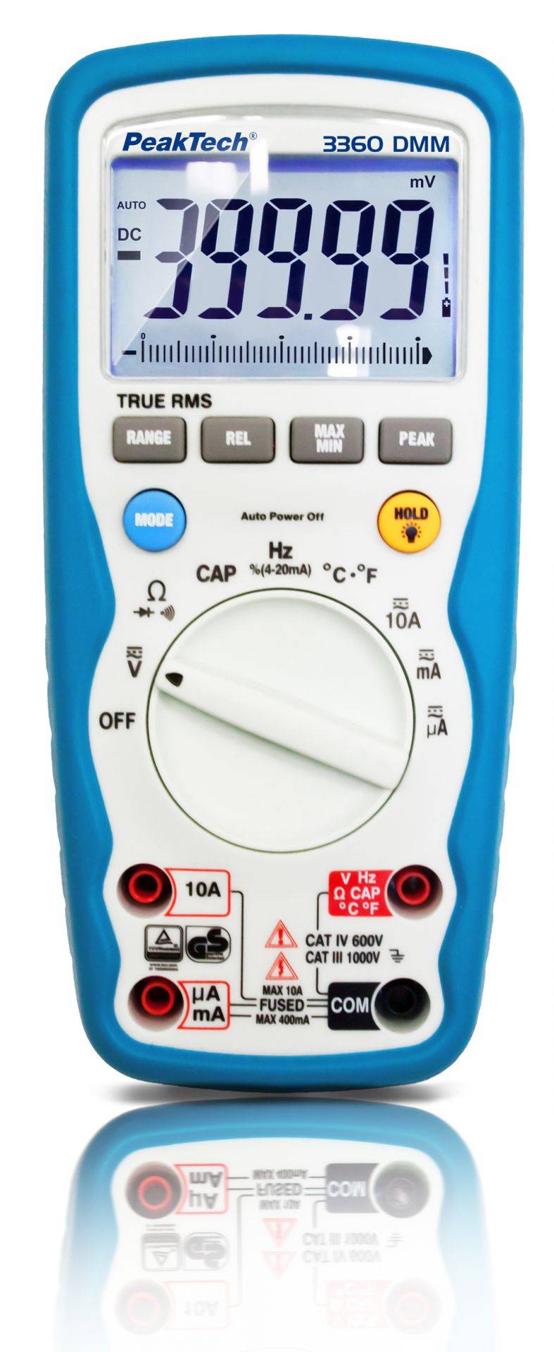 PeakTech P 3360 – Digitalmultimeter ~ 40.000 Counts ~ 1000V AC/DC ~ 10A AC/DC - IP67 mit TrueRMS-4